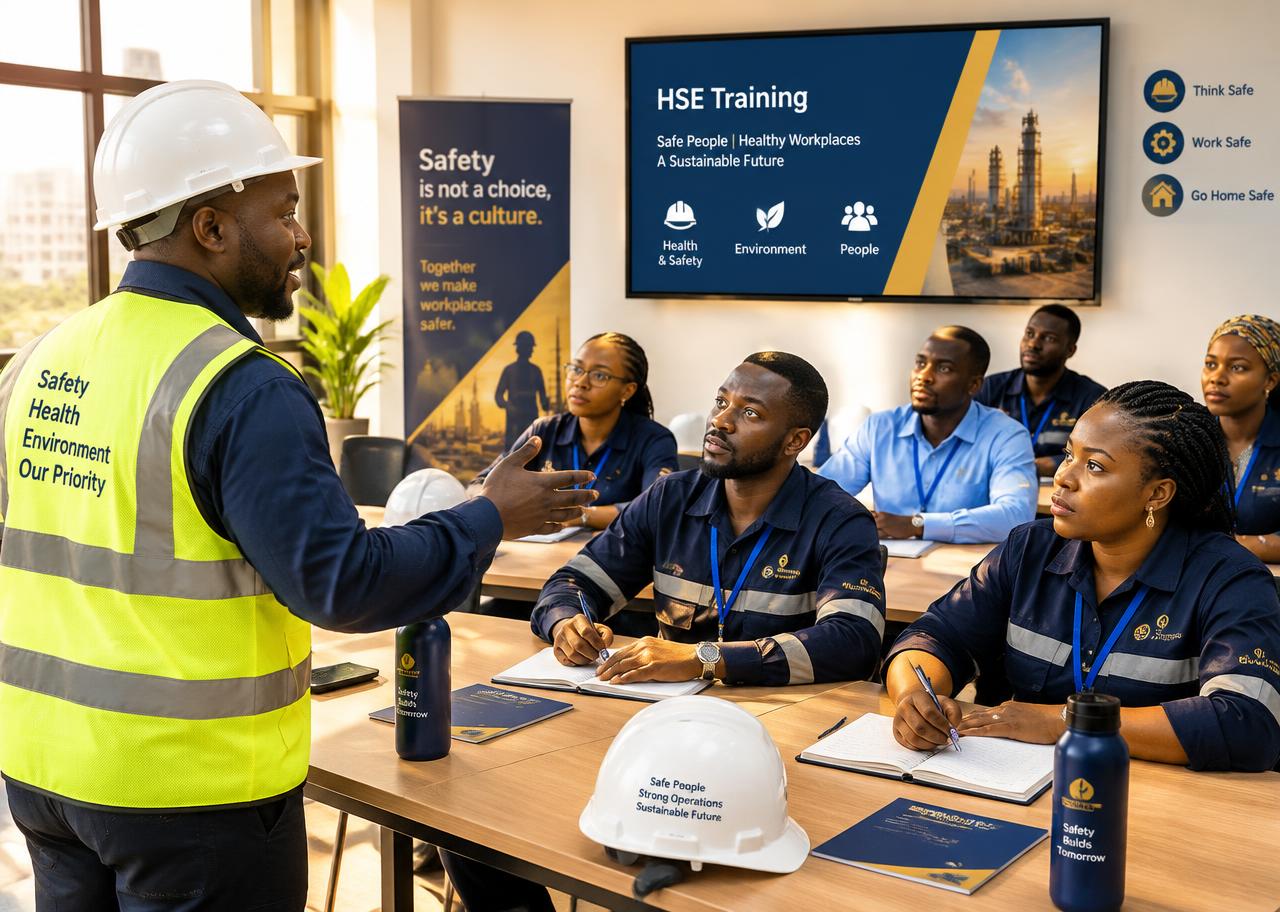 Elite Glow HSE training session with a facilitator and trainees